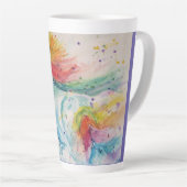 Mijn Paard Regenboog Eenhoorn Waterverf Latte Mok (Rechterhoek)