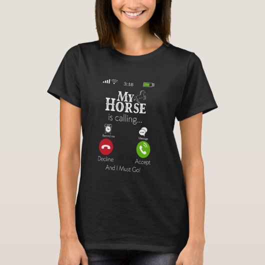 Mijn paard roept Equestrian ruiter grappige cowboy T-shirt (Voorkant)