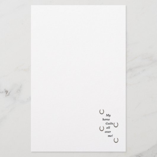 Mijn paard trekt over me heen briefpapier (Voorkant)