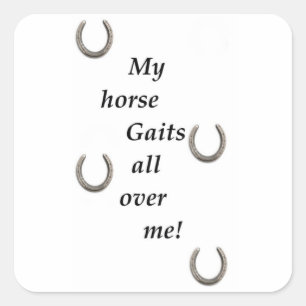 Mijn paard trekt over me heen mousepad vierkante sticker