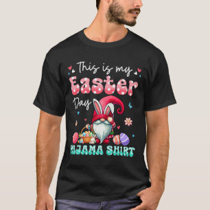 Mijn Paasdag Pajama Shirt Floral Bunny Gnome Hunt