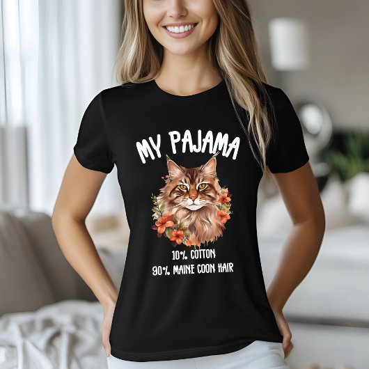 Mijn Pajama Maine Coon Bloemen T-shirt