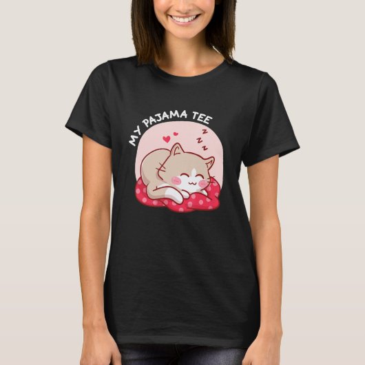 Mijn Pajama T-shirt Cat (Voorkant)