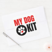 Mijn pakket voor eerste hulp aan honden vierkante sticker (Envelop)