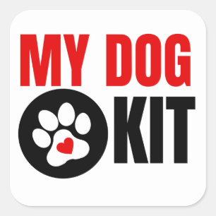 Mijn pakket voor eerste hulp aan honden vierkante sticker