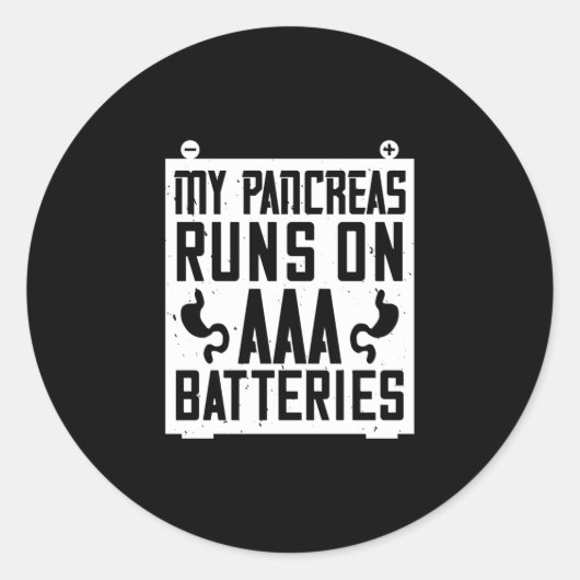 Mijn pancreas loopt op Aaa Batteries Ronde Sticker (Voorkant)