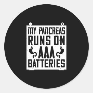 Mijn pancreas loopt op Aaa Batteries Ronde Sticker