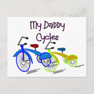 Mijn papa fietsen - Kinder T-shirts fietsen Briefkaart