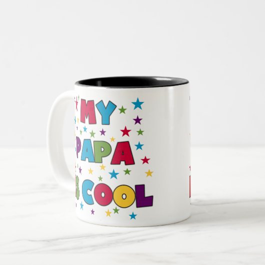 Mijn Papa is Cool Tweekleurige Koffiemok (Voorkant links)