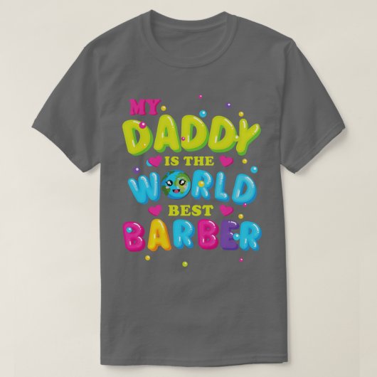 Mijn papa is de beste kapper ter wereld t-shirt (Design voorkant)