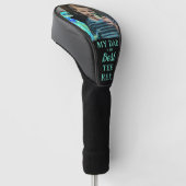 Mijn papa is de beste Tee Rex Kids foto Golfheadcover (Schuin)