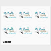 Mijn papa is in Irak (blauw) Ronde Sticker (Vel)