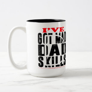 Mijn papa is mijn superheld Comic Style koffiemok Tweekleurige Koffiemok