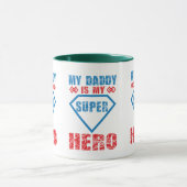 Mijn papa is mijn superheld tripel ontwerp vader m mok (Midden)
