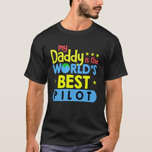Mijn papa is 's werelds beste vlieger t-shirt (Voorkant)