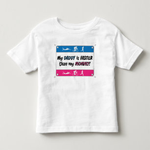 Mijn papa is sneller dan mijn mama kinder shirts