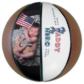 Mijn papa Mijn held Militair Quote Foto Vaderdag Basketbal (Verticaal)