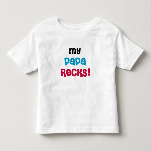 Mijn Papa Rocks Kinder Shirts (Voorkant)