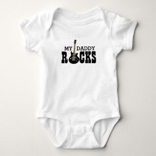 "Mijn papa Rocks!" met een elektrische gitaar Baby Romper