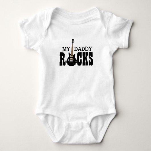 "Mijn papa Rocks!" met een elektrische gitaar Baby Romper (Voorkant)