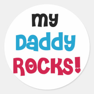 Mijn papa Rocks Ronde Sticker