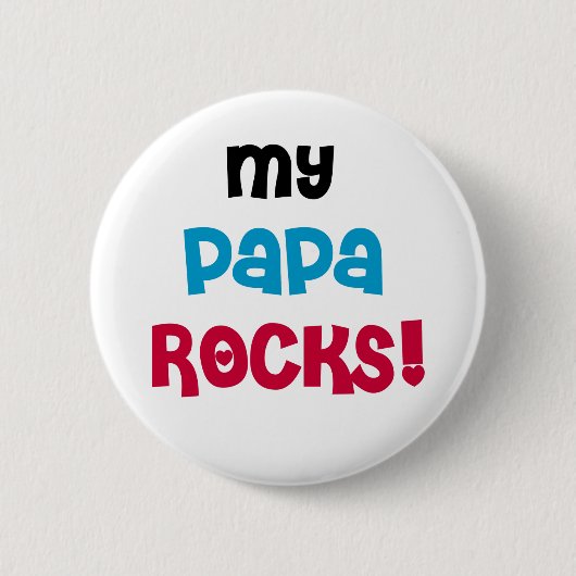 Mijn Papa Rocks T-shirts en geschenken Ronde Button 5,7 Cm (Voorkant)