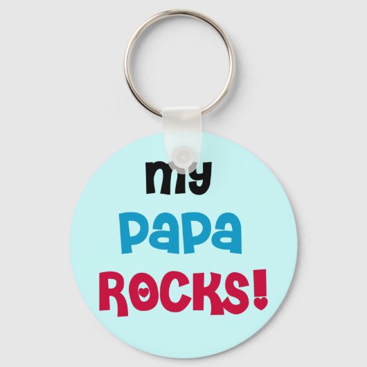 Mijn Papa Rocks T-shirts en geschenken Sleutelhanger (Voorkant)