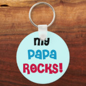 Mijn Papa Rocks T-shirts en geschenken Sleutelhanger (Voorkant)