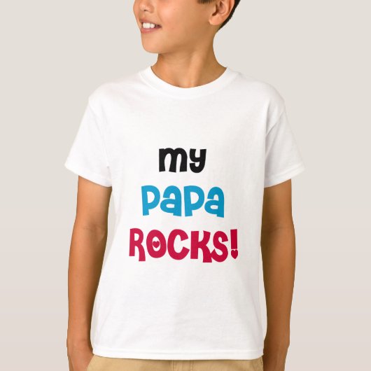 Mijn Papa Rocks Tshirts en geschenken (Voorkant)