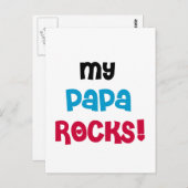 Mijn Papa Rocks Tshirts en geschenken Briefkaart (Voorkant / Achterkant)