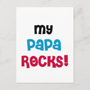 Mijn Papa Rocks Tshirts en geschenken Briefkaart