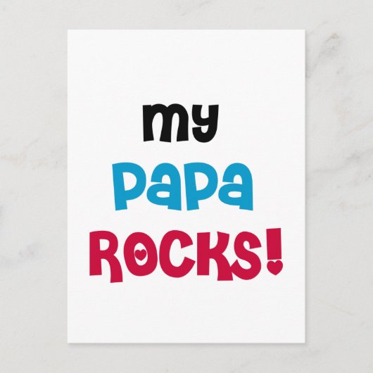 Mijn Papa Rocks Tshirts en geschenken Briefkaart (Voorkant)