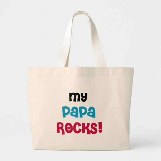 Mijn Papa Rocks Tshirts en geschenken Grote Tote Bag (Voorkant)