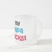 Mijn Papa Rocks Tshirts en geschenken Matglas Koffiemok (Voorkant rechts)