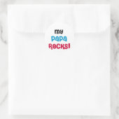 Mijn Papa Rocks Tshirts en geschenken Ronde Sticker (Tas)
