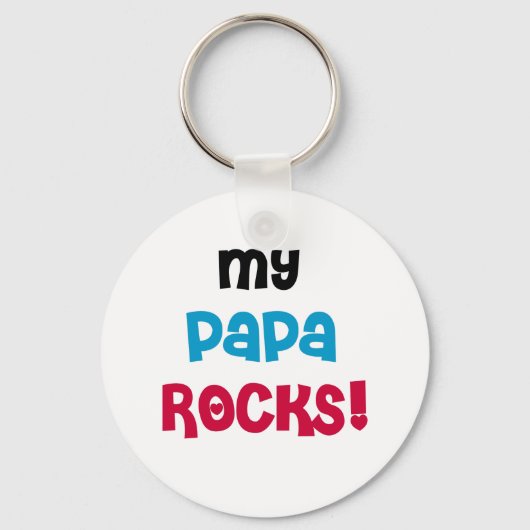 Mijn Papa Rocks Tshirts en geschenken Sleutelhanger (Voorkant)