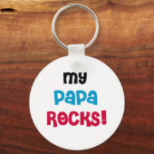 Mijn Papa Rocks Tshirts en geschenken Sleutelhanger (Voorkant)