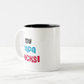 Mijn Papa Rocks Tshirts en geschenken Tweekleurige Koffiemok (Voorkant links)