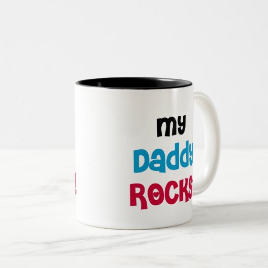 Mijn papa Rocks Tweekleurige Koffiemok (Voorkant rechts)