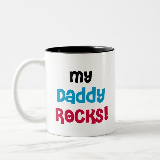 Mijn papa Rocks Tweekleurige Koffiemok (Links)