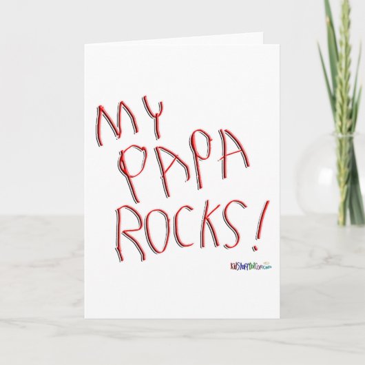 Mijn papa Rocks! Wenskaart Kaart (Voorkant)