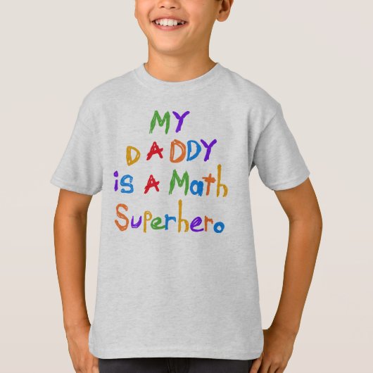 Mijn papa Wiskunde Superheld T-shirts en cadeautje (Voorkant)