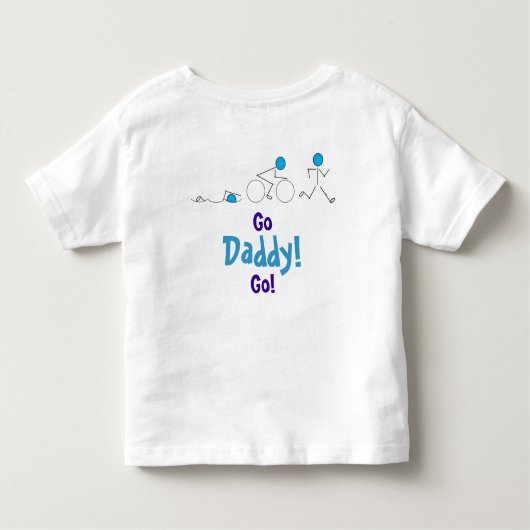 Mijn papa zwemt, rijdt en loopt kinder shirts (Achterkant)