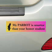 Mijn papegaai is slimmer dan je eerwaarde student bumpersticker (Op auto)