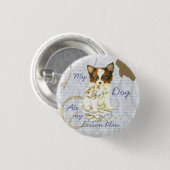 Mijn Papillon Ate mijn lesplan Ronde Button 3,2 Cm (Voorkant /achterkant)