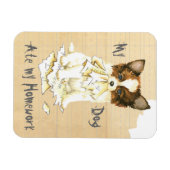 Mijn Papillon Ate mijn thuiswerk Magneet (Horizontaal)