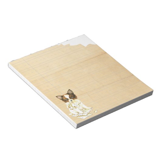 Mijn Papillon Ate mijn thuiswerk Notitieblok (Schuin)