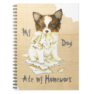 Mijn Papillon Ate mijn thuiswerk Notitieboek