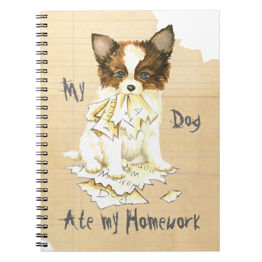 Mijn Papillon Ate mijn thuiswerk Notitieboek (Voorkant)