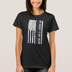 Mijn pappa is mijn held zoon dochter steun politie t-shirt